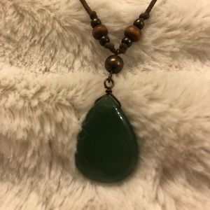 Necklace with green stone